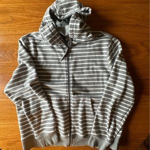 Amazon brand men’s grey striped hoodie